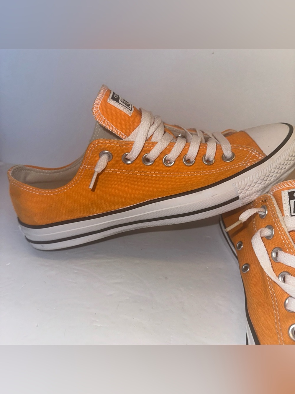 Converse Chuck Taylor All Star Orange Canvas Sneakers Men 9 Women 11 - Picture 8 of 15